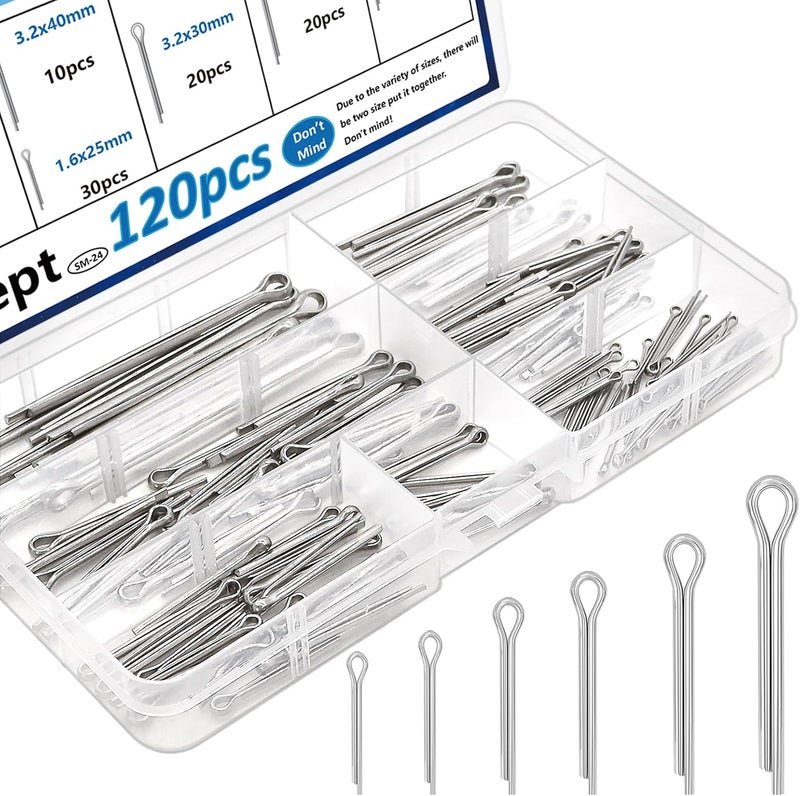 Seept 345Pcs Cotter Pins 304 Stainless Steel Cotter Pins Assortment Kit Tractor Pin Used for Hitch Pin Lock System, Trucks, Engine Repair in Towing Hitch Clips & Pins - Image 1